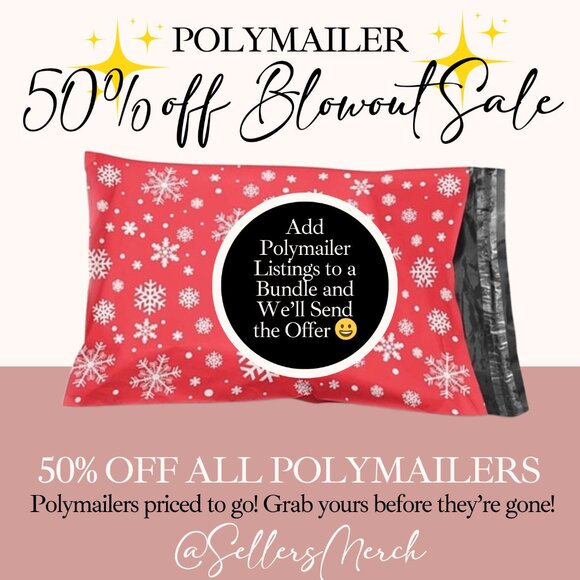 SellersMerch Other - 🎉Poly Mailers Clear Out 🎉 Red Snowflake Mailers